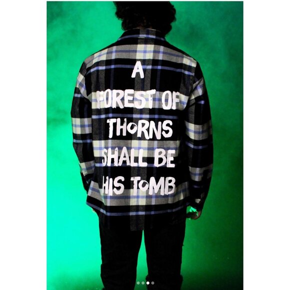 Disney Cakeworthy Maleificent Plaid Flannel Villains Embroidered Unisex Small - Picture 6 of 16